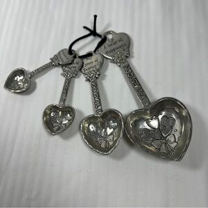 Ganz  silverplate metal 'Recipe for Love'  Measuring Spoons Set heart shaped